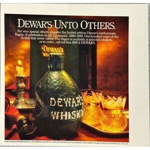 Dewar's Whisky *Dewar's Unto Others* Christmas Cheer Vintage Print Ad 1986